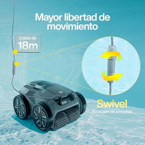 Miniatura 10 de Zodiac Alpha Oa 6400 Iq Robot Limpiafondos Automático Piscina Hasta 12 M, Limpia Fondo, Paredes Y Línea De Agua. Control Remoto Y Lift System Vía App. Incluye Cable Con Sistema Anti-Nudos, Carro