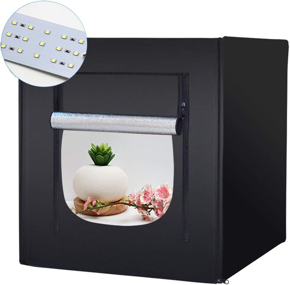 Lighting Soft Boxes Portable Photo Studio Photography Light Box Shooting Tent Kit with 3 Background Papers and Brightness Dimmer for Photography 80×80cm (60×60cm)