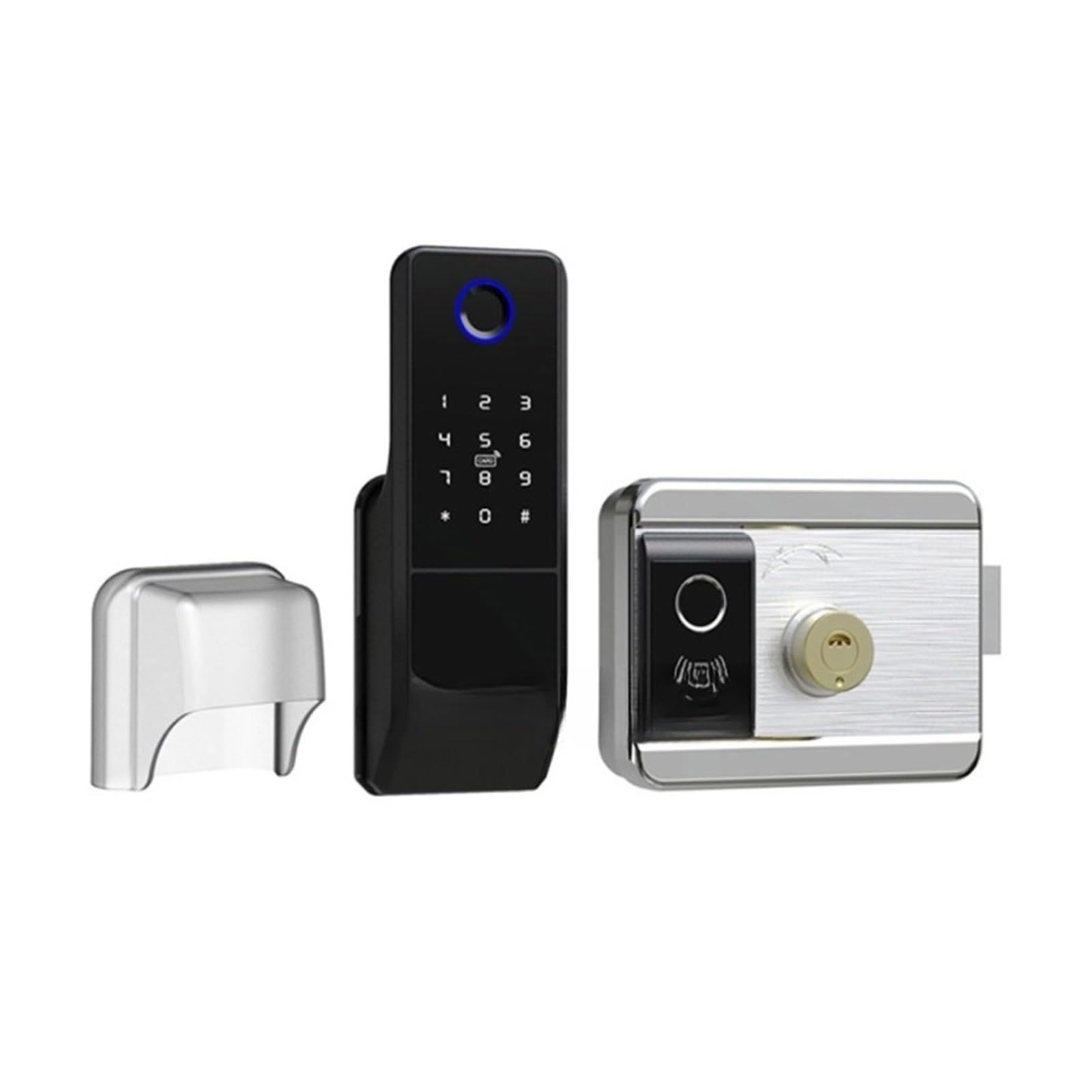 Smart lock, fingerprint lock. Waterproof Outdoor Fingerprint Smart Door Lock Bluetooth Remote Digital IC Card TTLock AppTuya Wifi Electronic Rim Lock For Home (Color : Double tuya)