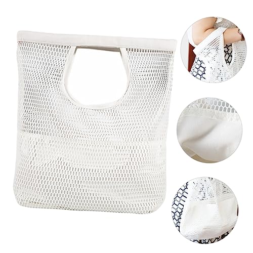 High Capacity Portable Mesh Design Shopping Bag Stylish Tote Pouch for Beach Travel Lightweight Handbag2