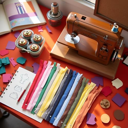 20 Pcs Nylon Coil Zippers Colorful Craft Zippers Sewing Zipper for Making Bags Pouches Fasteners (12 Inch - Thumbnail 4