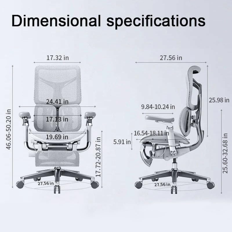 VIDI Ergonomic Chair Net, Executive Home Office, with Waist Support, Backrest image 5