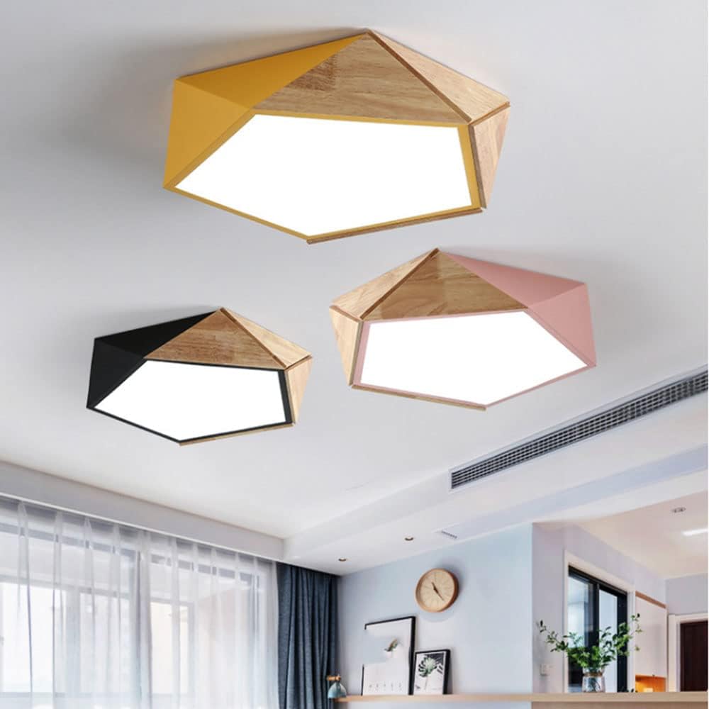 Creative Led Flush Mount Ceiling Light with Remote Led Ceiling Lamp Stepless Dimming Simple Flat Light Light Color Changeable Decorative Lighting Fixtures for Living Room and Bedroom/Black/4