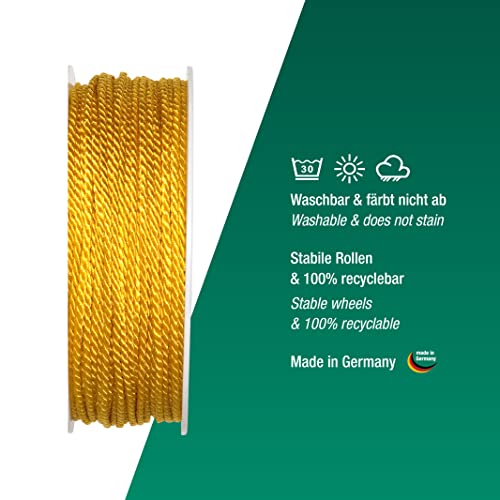 Halbach Seidenbänder Premium Cord (Yellow), 2 mm - Image 3