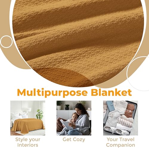 Couverture en coton gaufré de qualité supérieure ultra douce Sahara