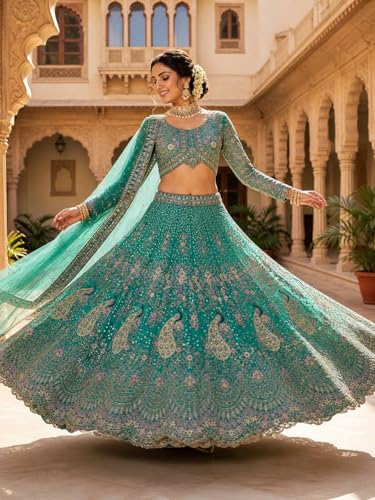 Image of Lehenga choli For Womens and Girls Soft Butterfly Net Lehenga Choli with Coding Sequins Work Dupatta | Semi Stitched Designer Ethnic Set
