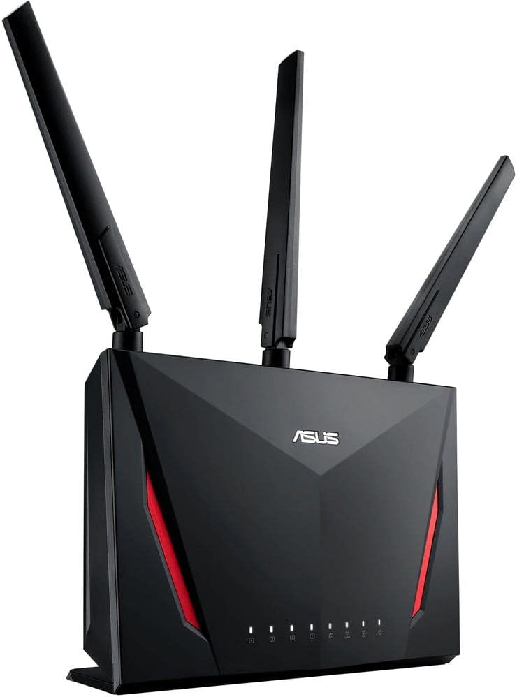 AC2900 WiFi Gaming Router (RT-AC86U) - Dual Band Gigabit Wireless Internet Router, WTFast Game Accelerator, Streaming, AiMesh Compatible, Included Lifetime Internet Security, Adaptive QoS