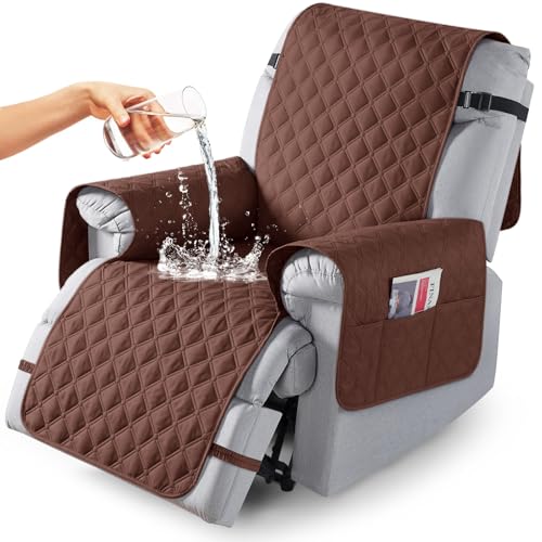 Image of TAOCOCO 100% Waterproof Recliner Covers, Reversible Recliner Couch Cover for Reclining Chair, Washable Couch Protector for Pets Kids (1 Seater 22 inch, Coffee)