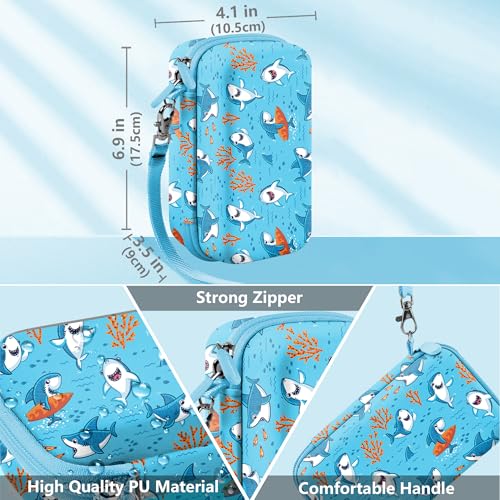 Funda para cámara infantil Leayjeen azul tiburón miniatura 3
