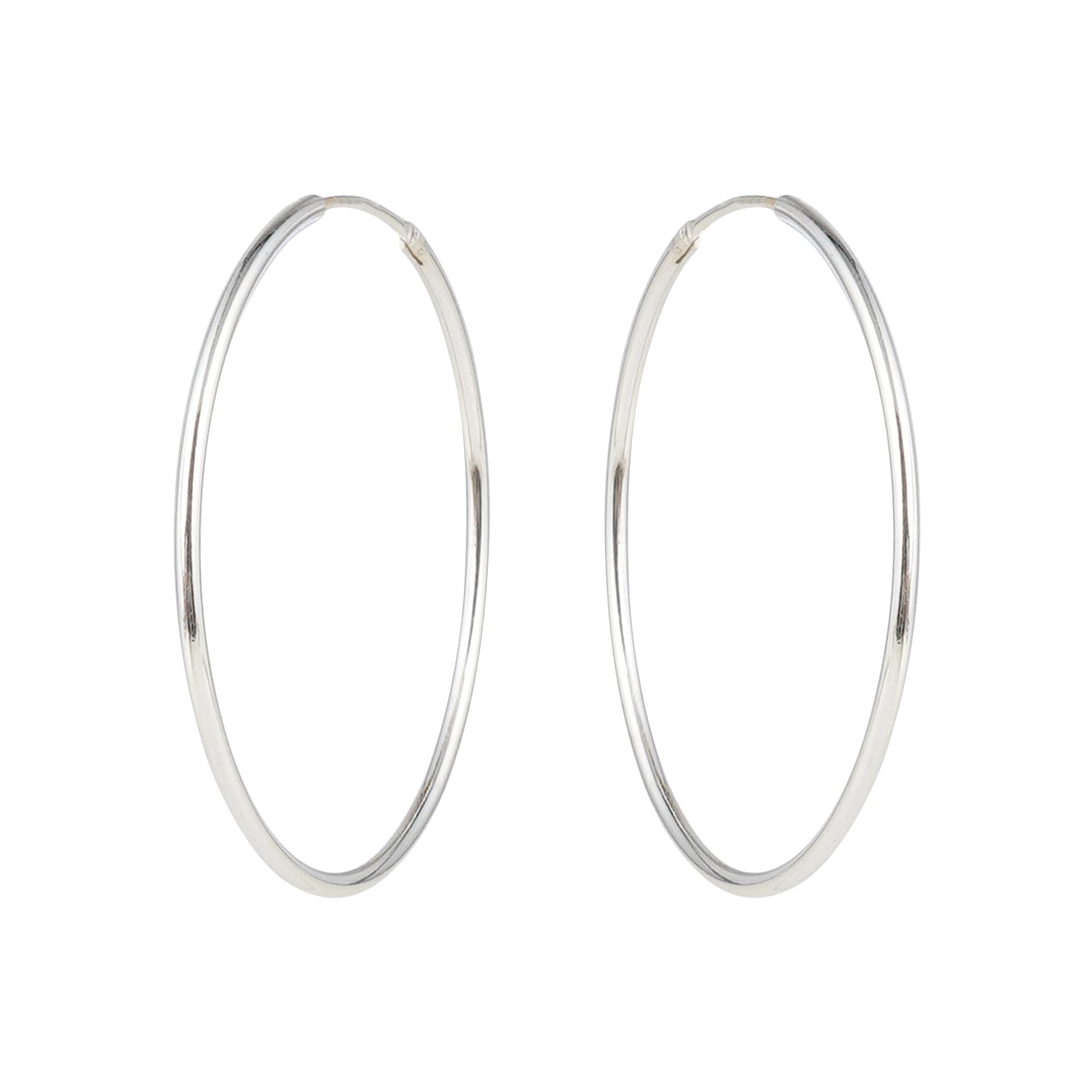 DHRUVS COLLECTION 925 Pure Silver Plain Baali/Earrings For Baby Girls & Women - 35 MM (B097PZ3JKG) Amazon Price History, Amazon Price Tracker