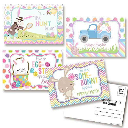 Cute Easter Postcards 20 Pack 4"x6" Fill‑In Notecards with 4