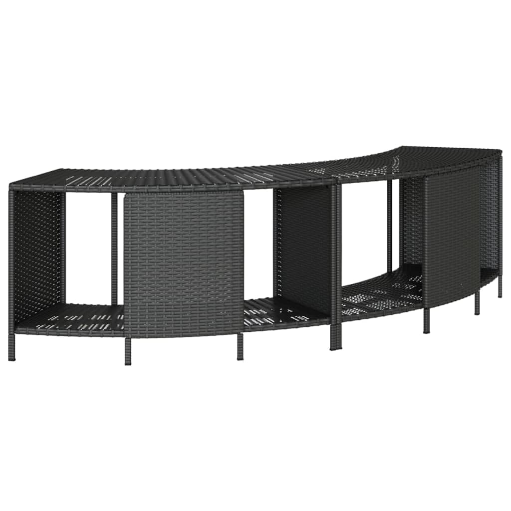 Generisch Outdoor-Regale für Whirlpool 2 STK. Schwarz Poly Rattan,Heim Garten,Pool Spa,Pool- Whirlpool-Zubehör-365620