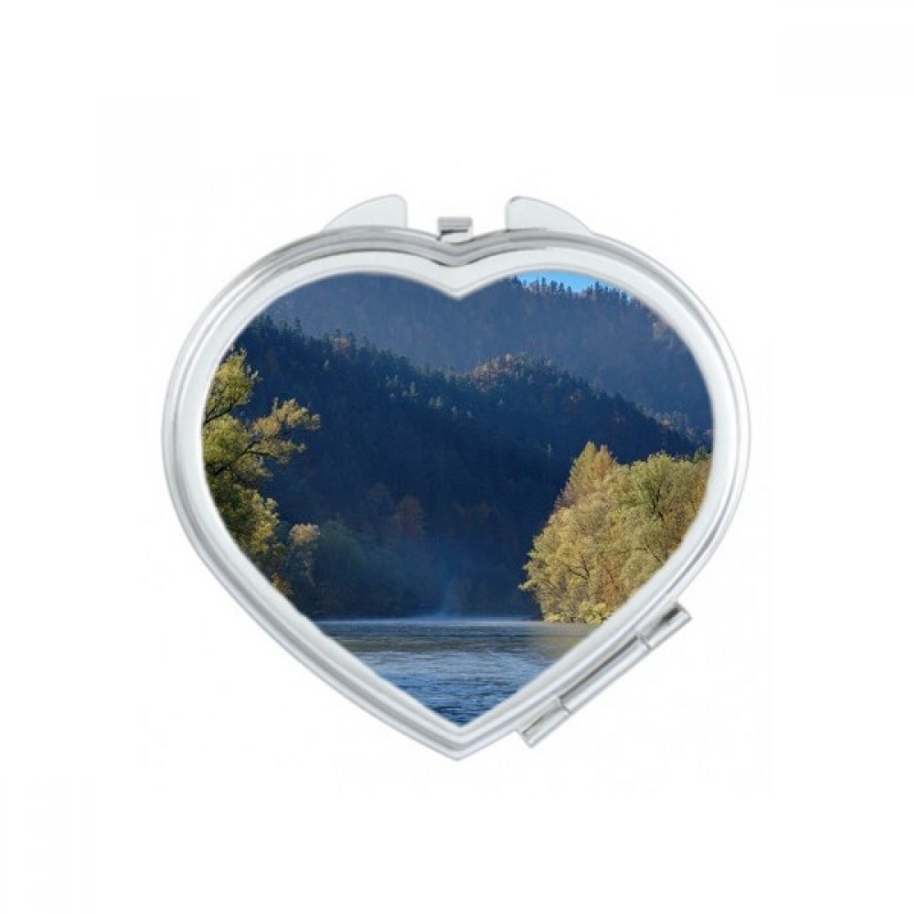 Miroir compact en cœur pour retouches maquillage en voyage, mini miroir portable multicolore
