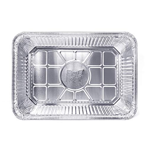 Fig & Leaf (30 Pack) Drip Pans Compatible with Weber Grills 6416 Pans - 13" x 9" x 2" l Heavy-Duty Aluminum Foil l Holds Meat, Dishes, Indirect Grill Cooking l Perfect for Smoker BBQ - Thumbnail 6