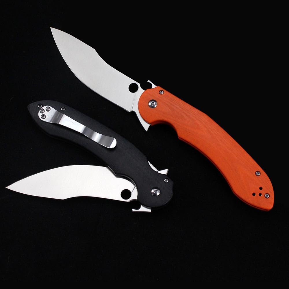 Joa Klappmesser 9" Taschenmesser Slim Aus Stahl S30V & G10, Lang Outdoor Survival Messer Edc Multi Jagdmesser, Scharfes Einhandmesser Allzweckmesser mit Haken & Clip, Geschenk für Männer
