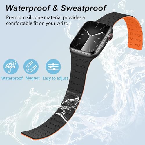 Image of Velour Silicone Watch Strap Compatible with Apple Watch 41mm, 40mm & 38mm, for iWatch Series SE, SE2,10 9, 8, 7, 6, 5, 4, 3 -Sport Loop for Men & Women(Watch Not Included)