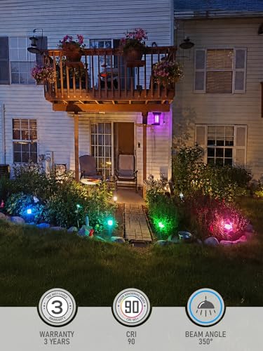 Image of LEONLITE 8-Pack RGBCW Low Voltage Landscape Pathway Lights, 3W, CRI90