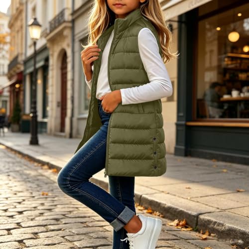 Puffer Vest Girls Zip Up Quilted Lightweight Puffy Coats for 3-14 Years - image 3