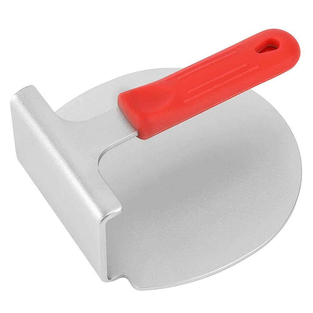 Xnuiasqe Silver Burger Press 15.4Cm Stainless Steel Hamburger Patty Maker With Silicone Handle For Steaks And Sandwiches