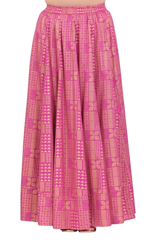 aramya Viscose Pink Gold foil Print Festival Wear for Women-picture-42