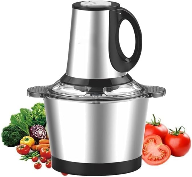 Electric Meat Grinder 2L Stainless Steel Electric Meat Chopper Food Processor Machine for Meat, Vegetables, Fruits and Nuts Fruit Mixer Nuts Grinder Blender Fillings Maker