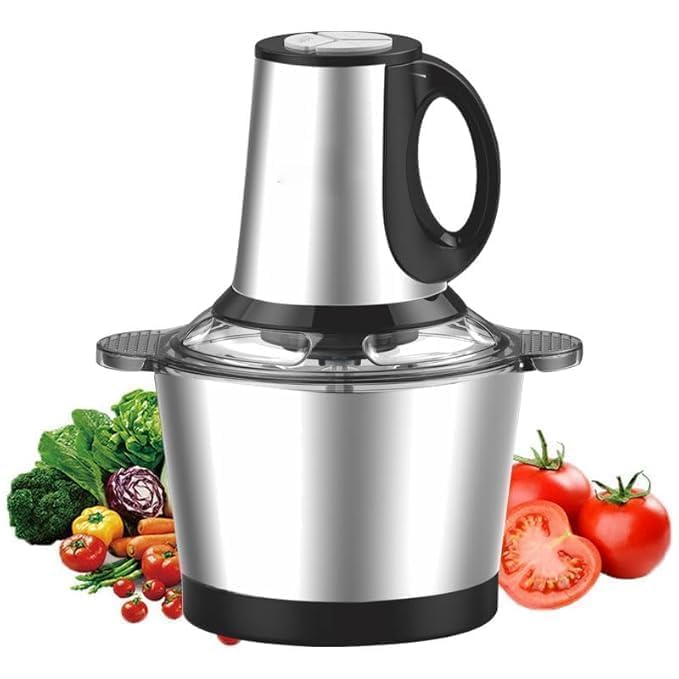 Electric Chopper 2L Stainless Steel Bowl, Heavy Duty Vegetable Chopper & Meat Grinder, Multipurpose Food Processor Machine with Powerful Motor for Kitchen,Fruits Vegetables and Meat Preparation-image-46