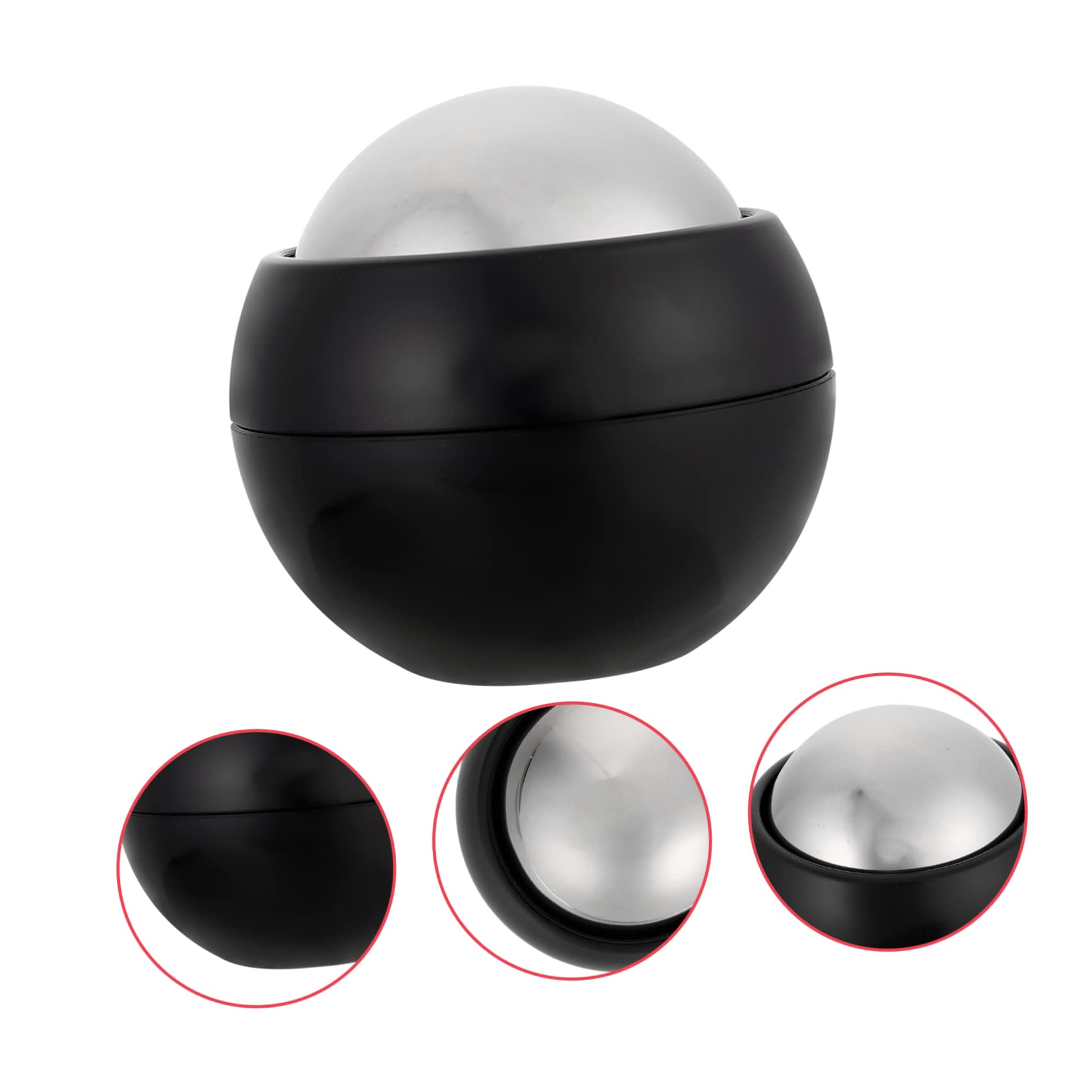 COLLBATH Ergonomischer Massageball aus Abs und Edelstahl mit Kaltkompresse für Fitness Massage und Yoga Training zur Muskelentspannung und Schmerzlinderung Schwarz