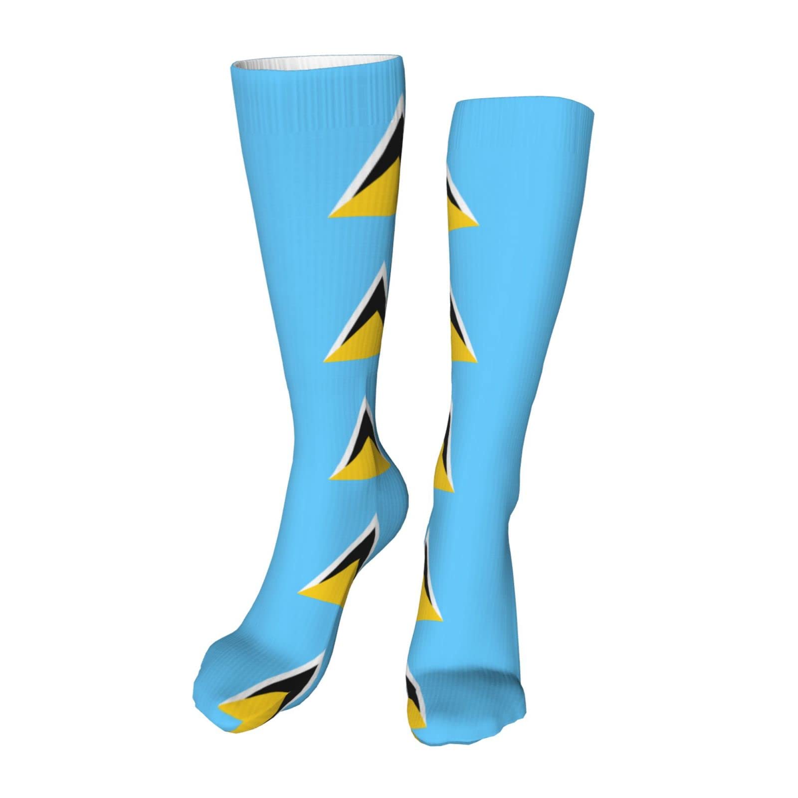 Lawenp Unisex As Pic Flag Of Saint Lucia Ankle Athletic Running Socks Low Cut Sports Tab Socks For Men And Women