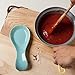 Now Designs Curved Stoneware Spoon Rest Eggshell Blue, 3.5x7.75 in