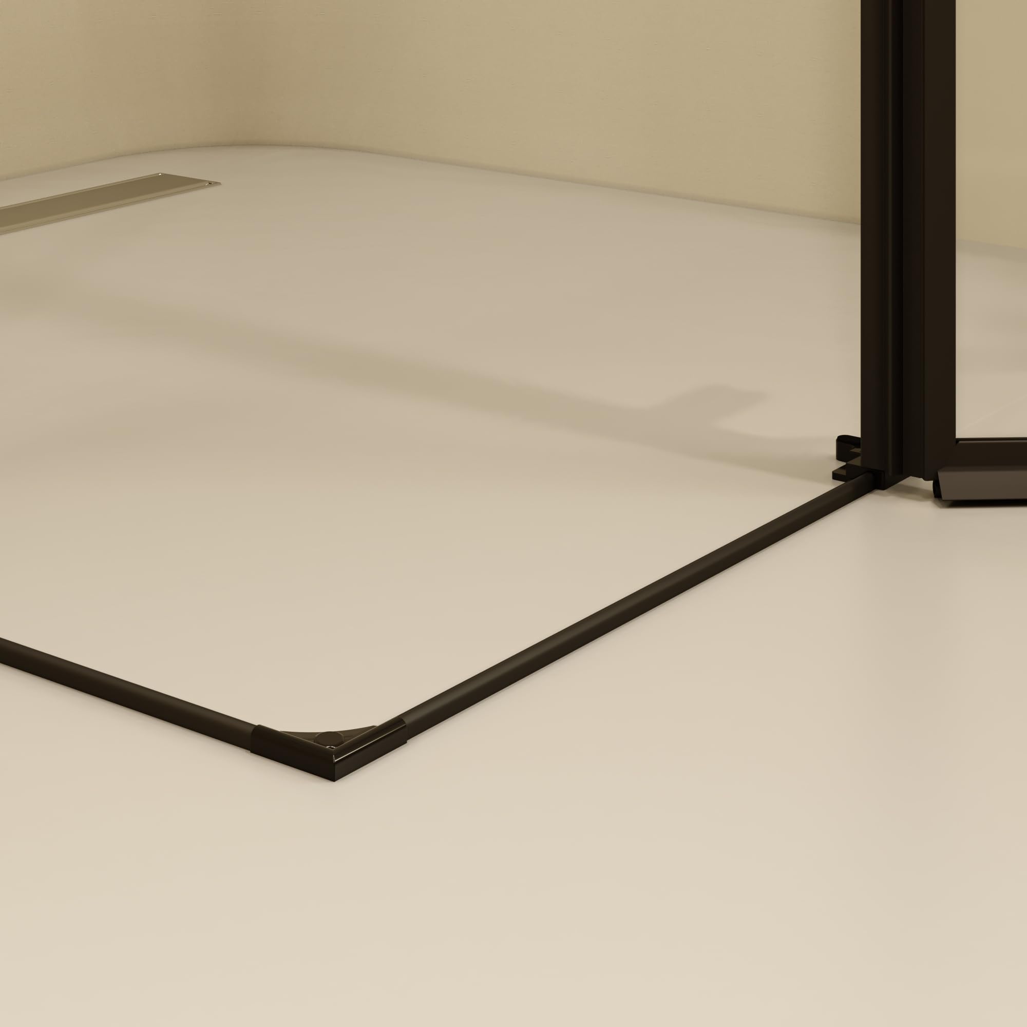 Mampara de Ducha Alice-70x75x180cm|REVERSIBLE|Puertas Abatibles, Ajuste 69,3-71,3x74,3-76,3cm|Perfiles Negros, Cristal Templado Transparente 6mm