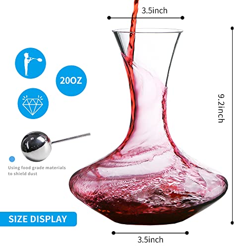 Red Wine Decanter,100% Lead-Free Crystal Glass,Hand Blown Glass,Full Bottle Wine Pitcher - Elegant Modern Pouring Vessel For Hosting Parties #TOP1