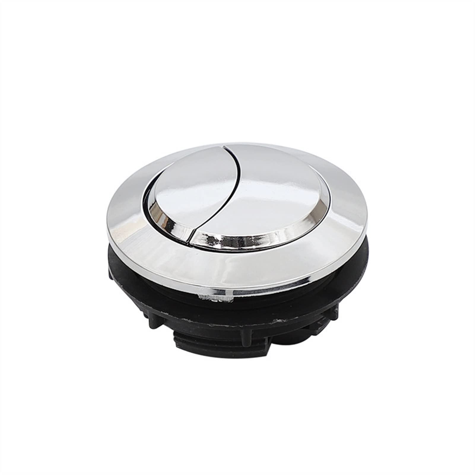 Toilet Flush， Toilet Tank Button Installation Diameter 58mm Round ABS Plastic Water Flush Fittings，Silver