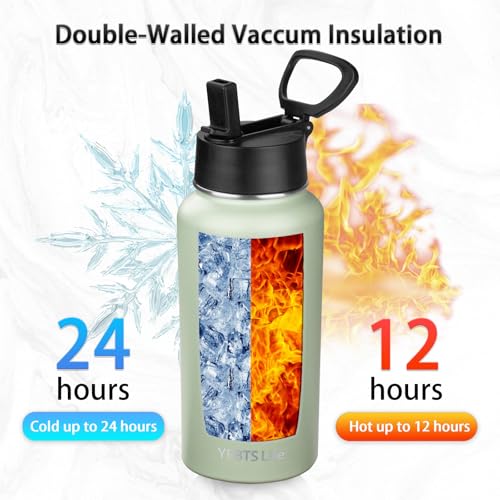 YEBTS Life 32 oz Insulated Water Bottle With Straw