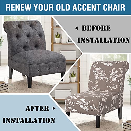 Armless Chair Slipcover High Stretch Accent Chair Cover Chair Cover For Living Room Modern Furniture Protector With Elastic Bottom Extra Thick Bouncy Modern Style, Machine Washable, Taupe #TOP4