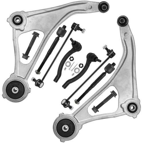 Image of Detroit Axle - 8pc Front End Suspension Kit for 2015-2018 Nissan Altima, 2016-2023 Maxima, 2 Lower Control Arms with Ball Joints 2 Sway Bar Links 4 Outer Inner Tie Rod Ends Replacement