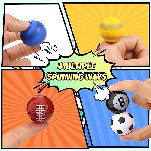Image of 34PCS Mini Fidget Spinners Party Fidget Toys Soccer Basketball Baseball Sport Balls for Goodie Bag Stuffer, Finger Stress Balls Toy for Christmas Party Classroom Prize