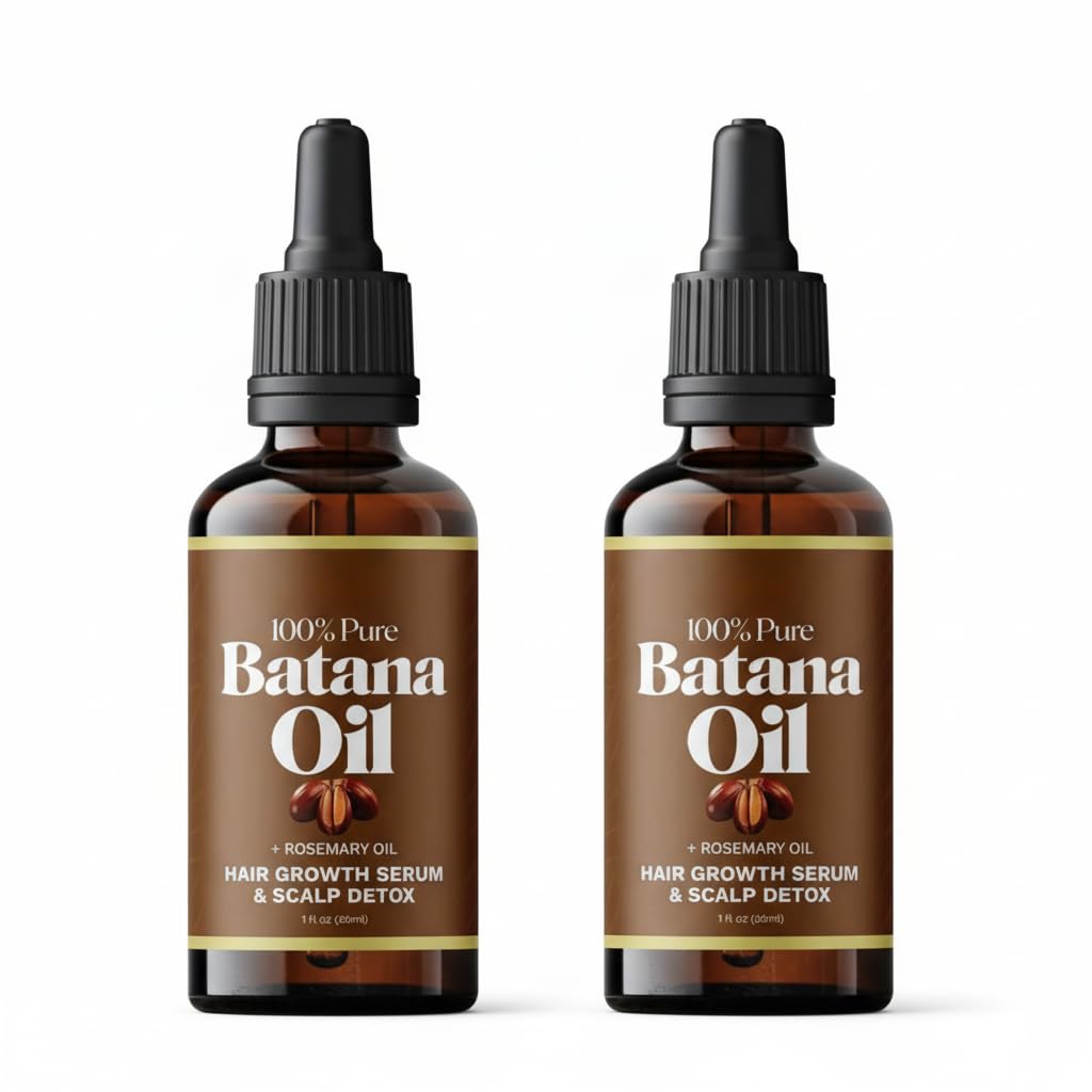 TERRIFI Batana Oil with Rosemary for Hair Growth, 100% Organic Batana Oil from Honduras, Enhances Hair & Skin Radiance Nourishment, Reduce Hair Loss & Detox Your Scalp, 30ml/1 Fl Oz(2Pcs)