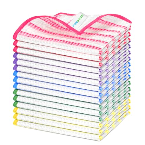 Forggon Wood Fiber Cleaning Cloth-15pcs, Super Absorbent Cleaning Cloth, No Oil Stains, Household No Stripe Cleaning Cloth for Car Kitchen Household, Multifunctional Cleaning Towel, Size:11.5x11.5in