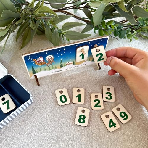 Calendrier de l'Avent support bois jetons numérotés boîte réutilisable sans plastique - 2