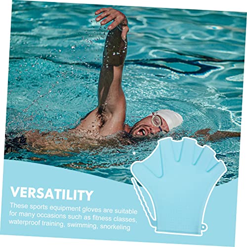 KALLORY 2 Pares Luvas De Natação Pás De Natação De Silicone Luvas De Piscina Luvas Auxiliares De Mer