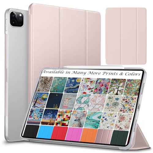 Image of DuraSafe Cases for iPad PRO 11 Inch 2nd 3rd 4th [ PRO 11 2020 2 2021 3 2022 4 Gen ] A2759 A2435 A2761 A2762 A2377 A2459 A2228 A2068 A2230 A1980 Hard Smart PC Translucent Back Cover - Light Pink