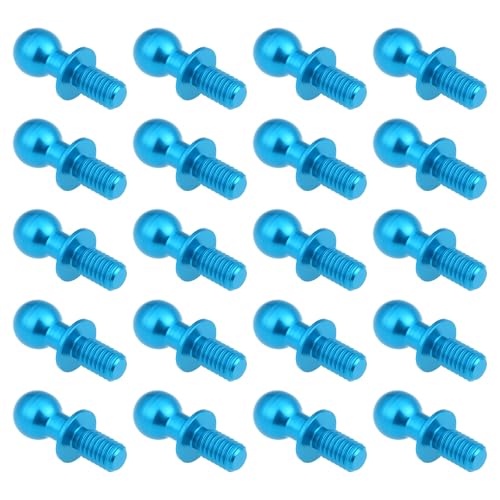 Image of eMagTech 20x Blue M3 Aluminum Ball Head Screws Compatible with Ta-Miya TT01/02 RC Remote Control Car