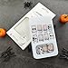 Halloween Press on Nails Short, French Tip Fake Nails with Cute Skeleton & Mummy Design Full Cover Square False Nails White Acrylic Nails for Women Girls 24Pcs