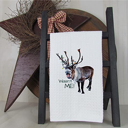 Funny Christmas Reindeer Kitchen Hand Towel, Cute Kitchen Towels, Funny Dish Towels, Custom Tea Towels #TOP3