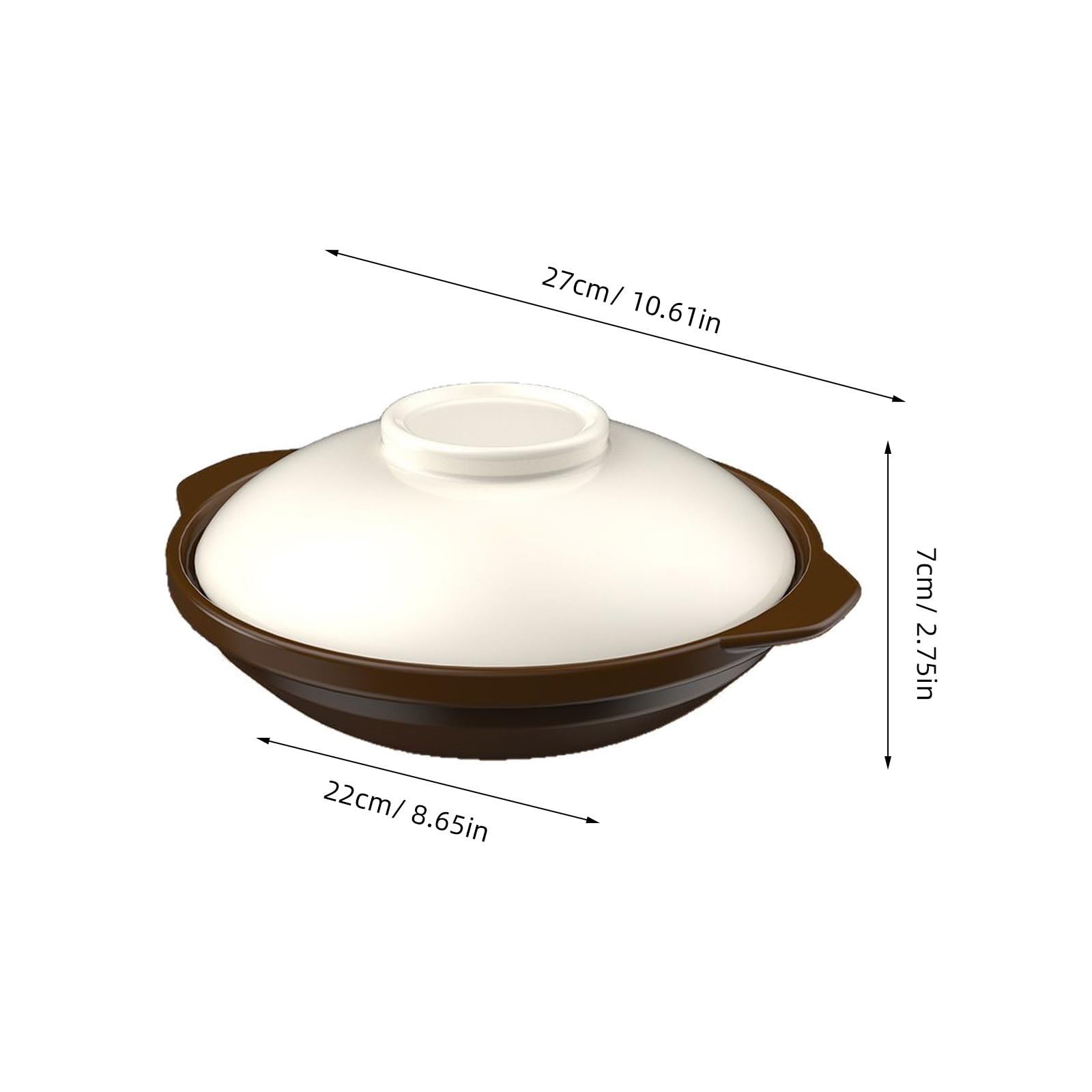 Zerodeko Pentola in Argilla da 1,4 Quart per Cucinare Riso e Stufati con Distribuzione Uniforme del Calore e Coperchio, Elegante e Resistente per Ricette Asiatiche in Cucina Domestica