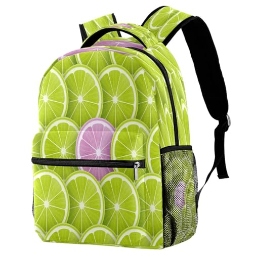 Sac à dos d'école au motif citron vert pour collégiens et sorties de week-end