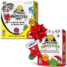 2 Christmas Games, Stocking Stuffers for Kids 8-12, Travel-Friendly, Memory Matching Game with a Spinner Wheel and Strategic Family-Friendly Card Game |Ages 6+