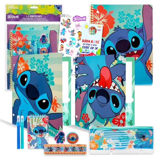 Ensemble de papeterie Stitch idée cadeau anniversaire avec gommes