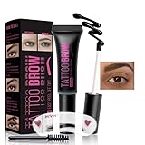 Easilydays Tattoo Peel Off Eyebrow Gel Tint for Women, Long-Lasting Waterproof Eyebrow Tattoo Makeup, Natural Elegant Eyebrow Tattoo Peel Off For All Types Of Eyebrows, Easy Application, 03# Black