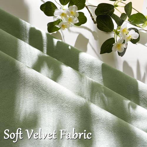 Image of GIGIZAZA Sage Green Pillow Covers 16x16 Throw Pillows Velvet Decorative Sofa Couch Pillow Covers Bedroom Cushion Pillowcase